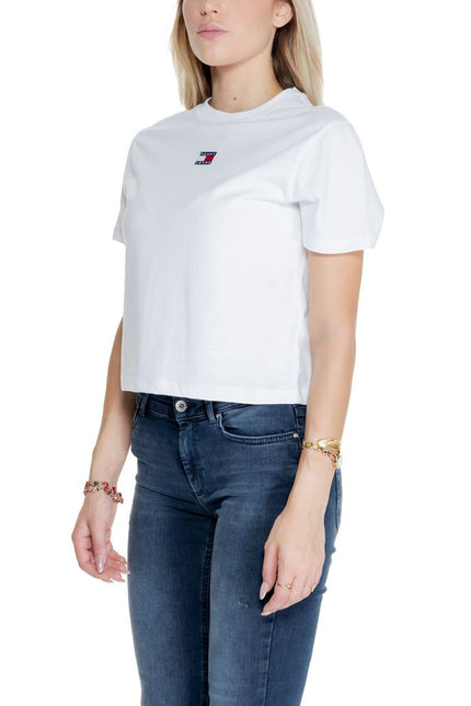 Tommy Hilfiger Jeans White Recycled Cotton Tops & T-Shirt