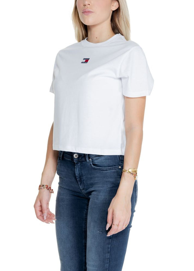 Tommy Hilfiger Jeans White Recycled Cotton Tops & T-Shirt