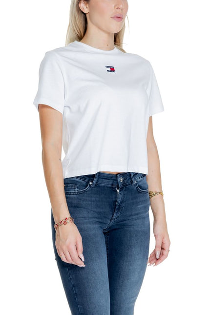 Tommy Hilfiger Jeans White Recycled Cotton Tops & T-Shirt