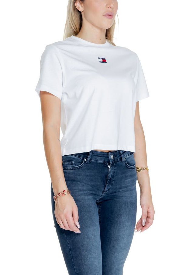 Tommy Hilfiger Jeans White Recycled Cotton Tops & T-Shirt