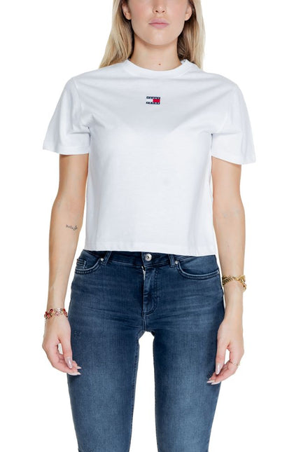 Tommy Hilfiger Jeans White Recycled Cotton Tops & T-Shirt