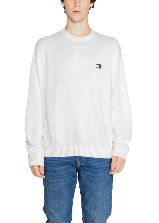 Tommy Hilfiger Jeans White Recycled Polyester Sweater