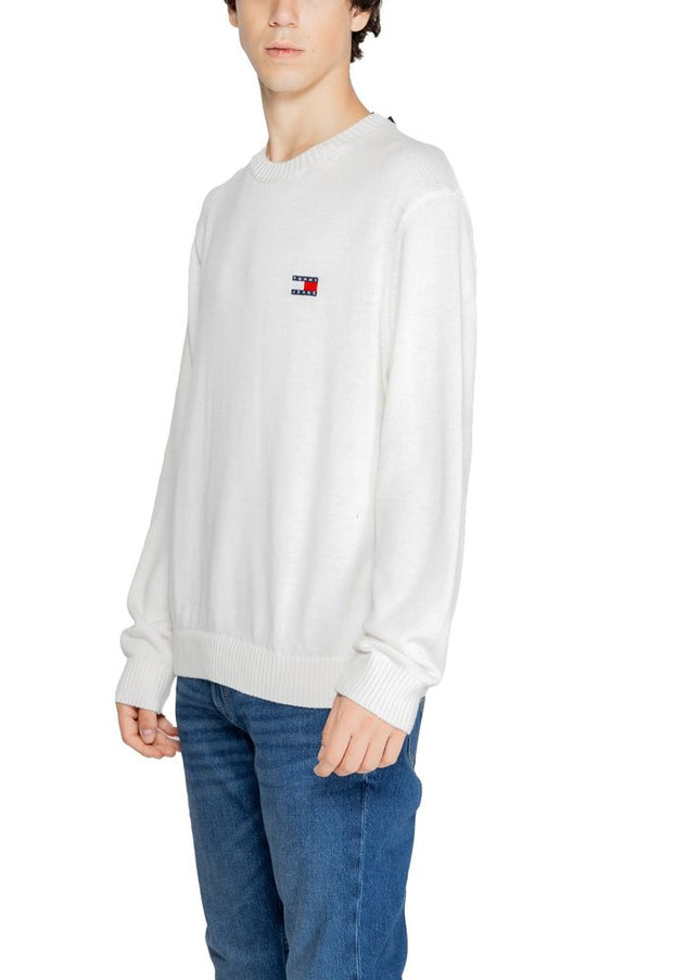 Tommy Hilfiger Jeans White Recycled Polyester Sweater