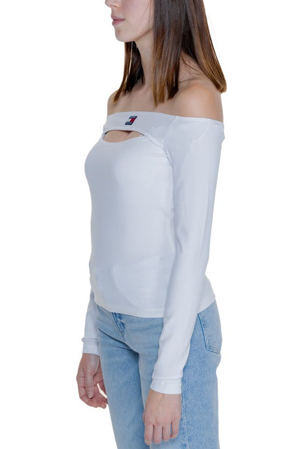 Tommy Hilfiger Jeans White Sustainable Viscose Tops & T-Shirt