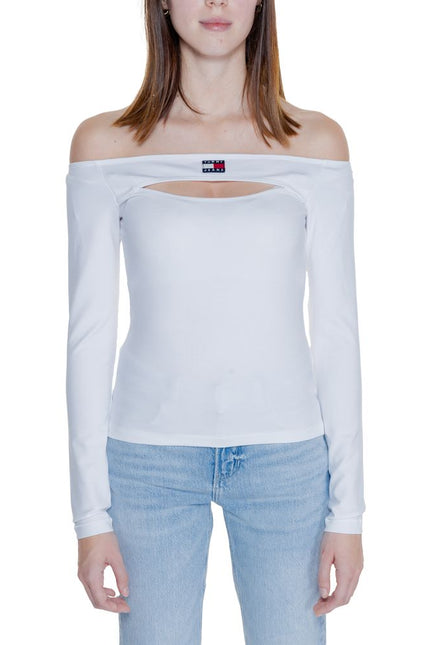 Tommy Hilfiger Jeans White Sustainable Viscose Tops & T-Shirt