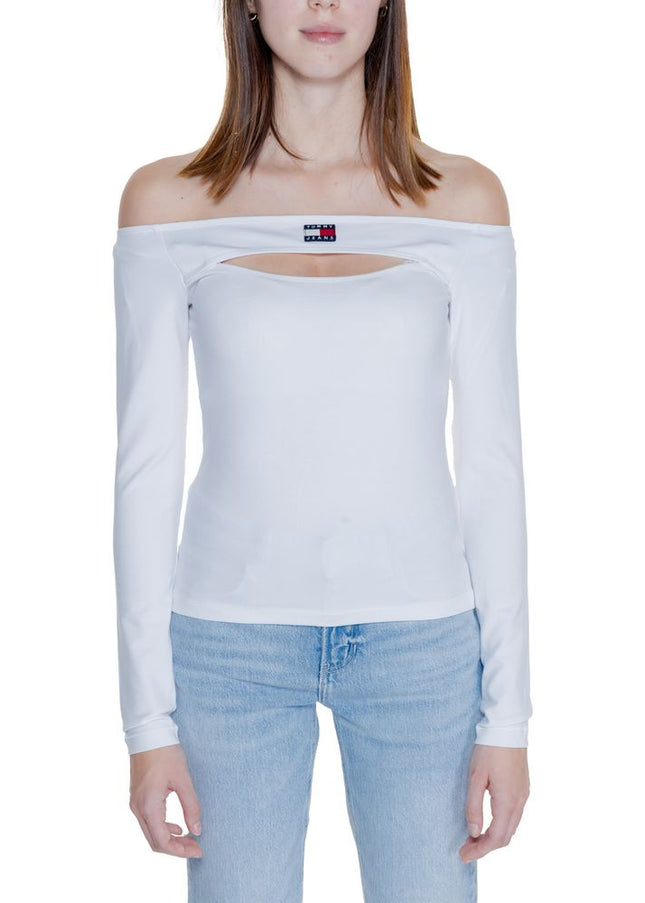 Tommy Hilfiger Jeans White Sustainable Viscose Tops & T-Shirt