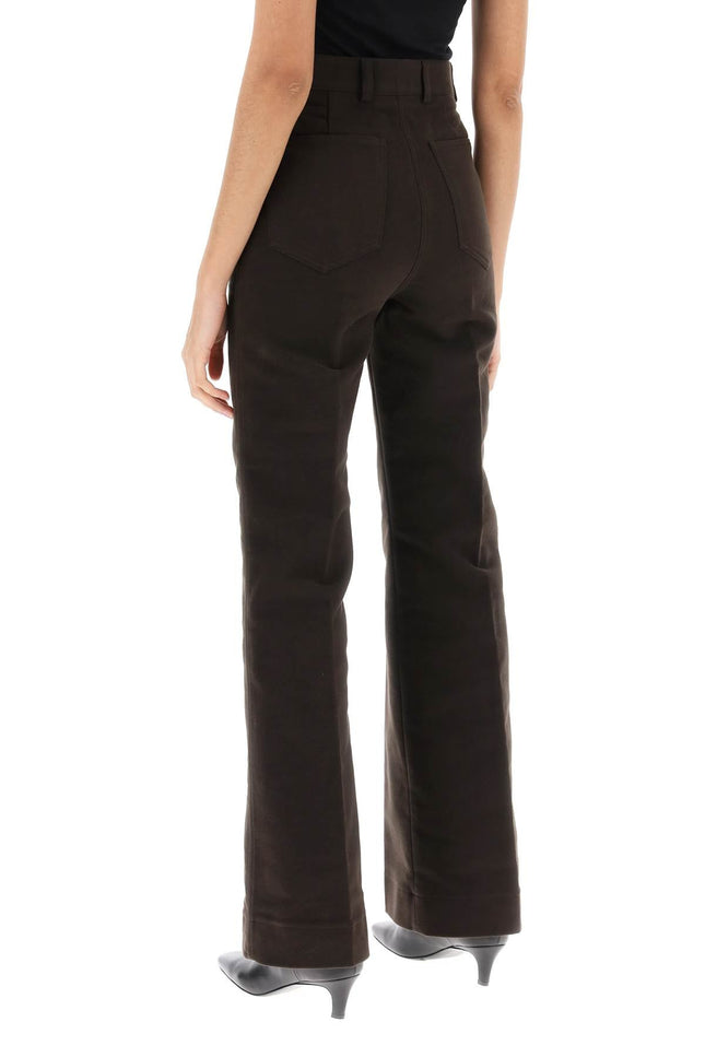 Toteme bootcut pants in flannel-women > clothing > trousers-Toteme-32-Brown-Urbanheer