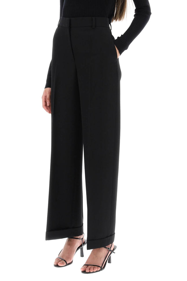 Toteme cuffed straight trousers-women > clothing > trousers-Toteme-36-Black-Urbanheer