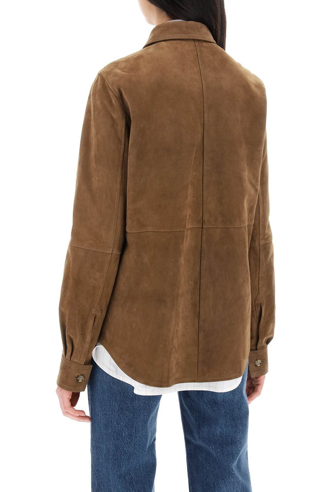 Toteme suede leather overshirt for-women > clothing > jackets > leather jackets-Toteme-Urbanheer