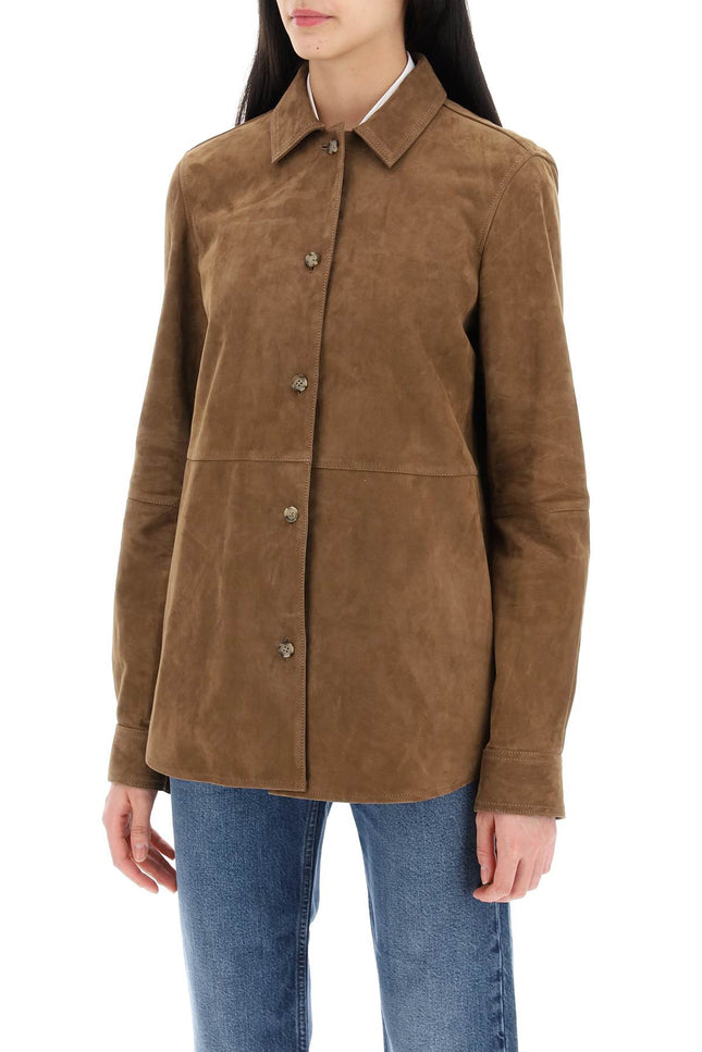 Toteme suede leather overshirt for-women > clothing > jackets > leather jackets-Toteme-Urbanheer