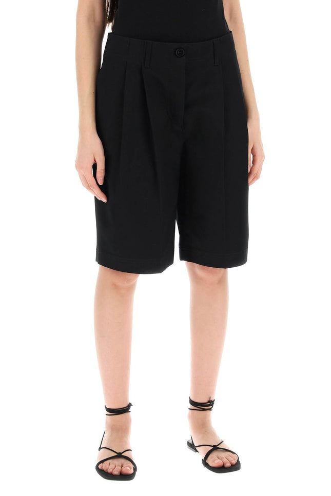 Toteme twill bermuda shorts for-women > clothing > trousers > shorts-Toteme-Urbanheer