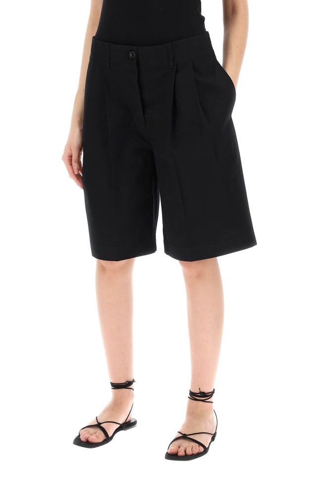 Toteme twill bermuda shorts for-women > clothing > trousers > shorts-Toteme-Urbanheer