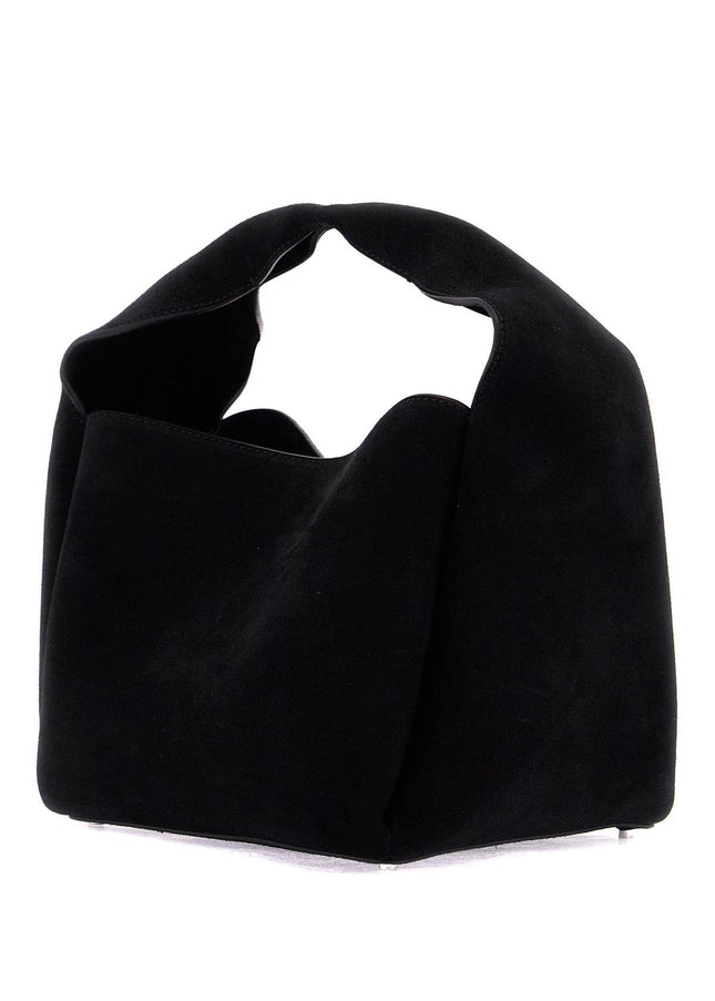 Toteme bucket bag in black calf leather with adjustable shoulder strap