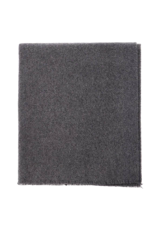 Toteme classic wide scarf in melange grey wool