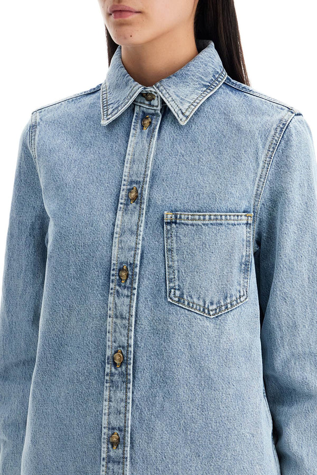 Toteme denim overshirt with pocket detail - Blue
