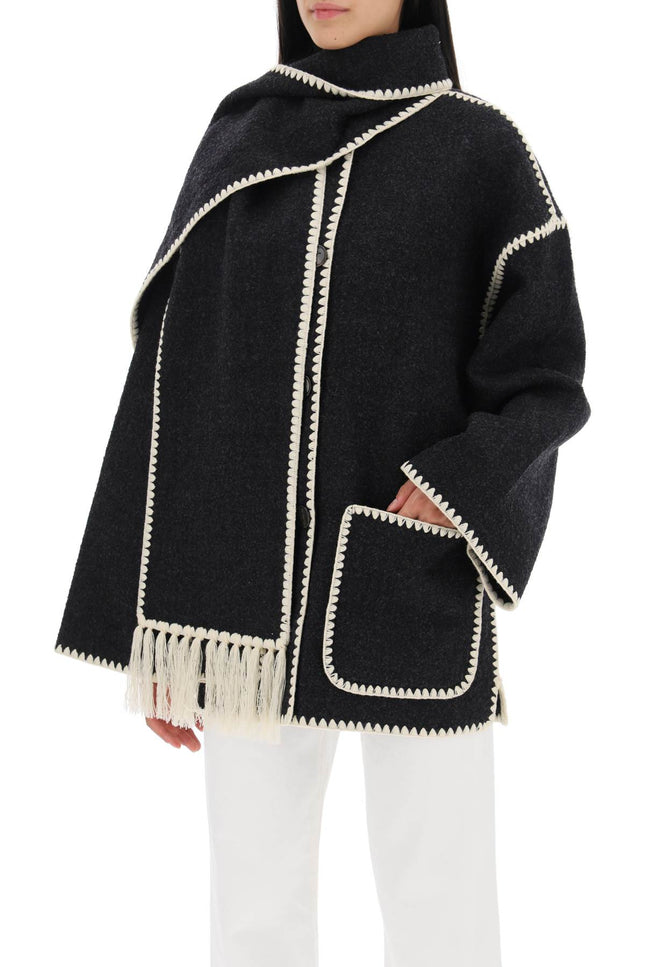 Toteme embroidered scarf jacket - White