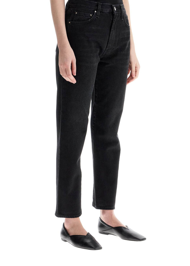 Toteme faded black organic cotton jeans with twisted seams