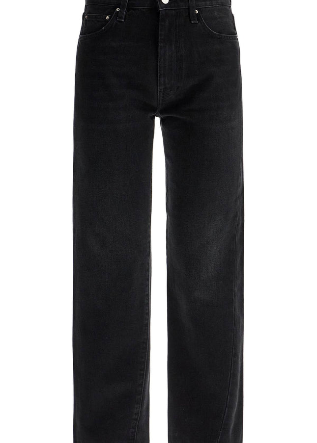 Toteme faded black organic cotton jeans with twisted seams