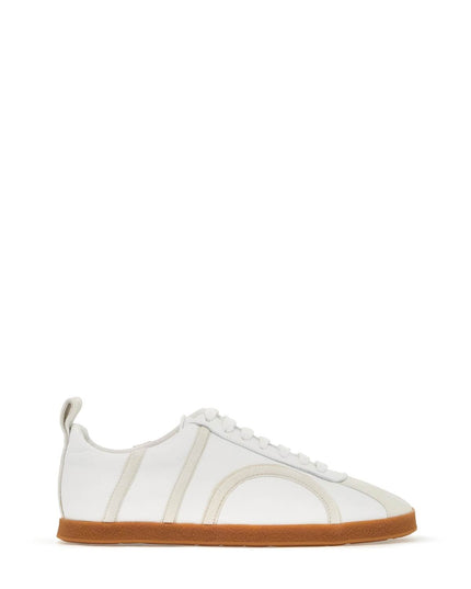 Toteme leather sneakers with suede monogram