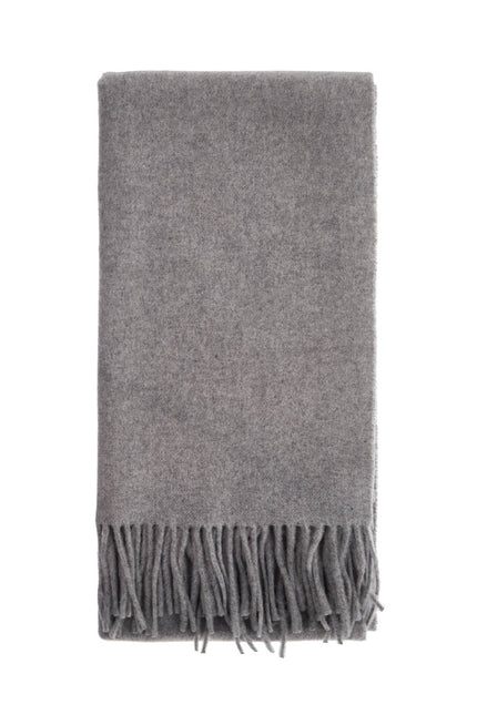 Toteme light grey melange rws virgin wool scarf with fringes