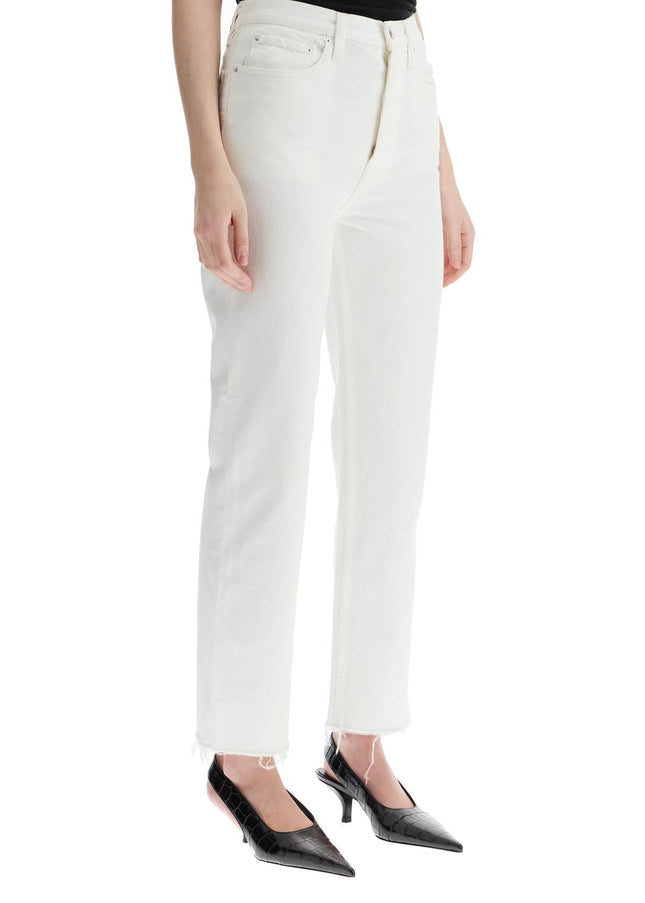 Toteme off-white organic cotton jeans with frayed hem