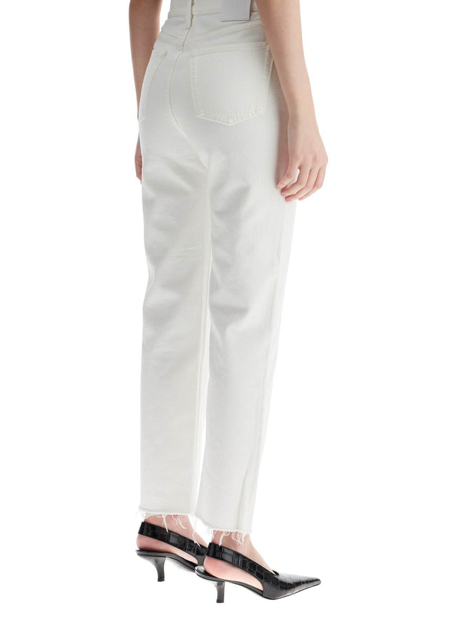 Toteme off-white organic cotton jeans with frayed hem