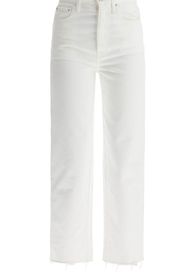 Toteme off-white organic cotton jeans with frayed hem