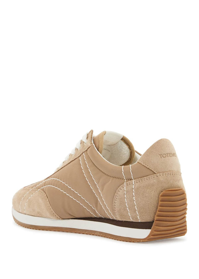 Toteme sneakers in recycled polyamide sand with suede finish