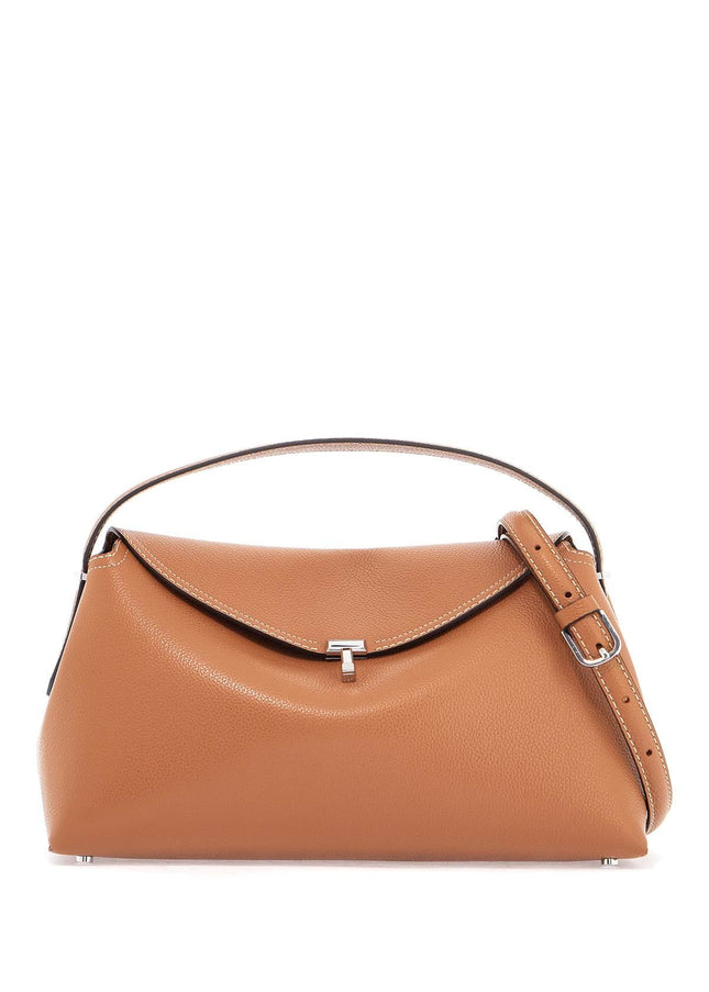 Toteme tan leather bag with top handle and shoulder strap