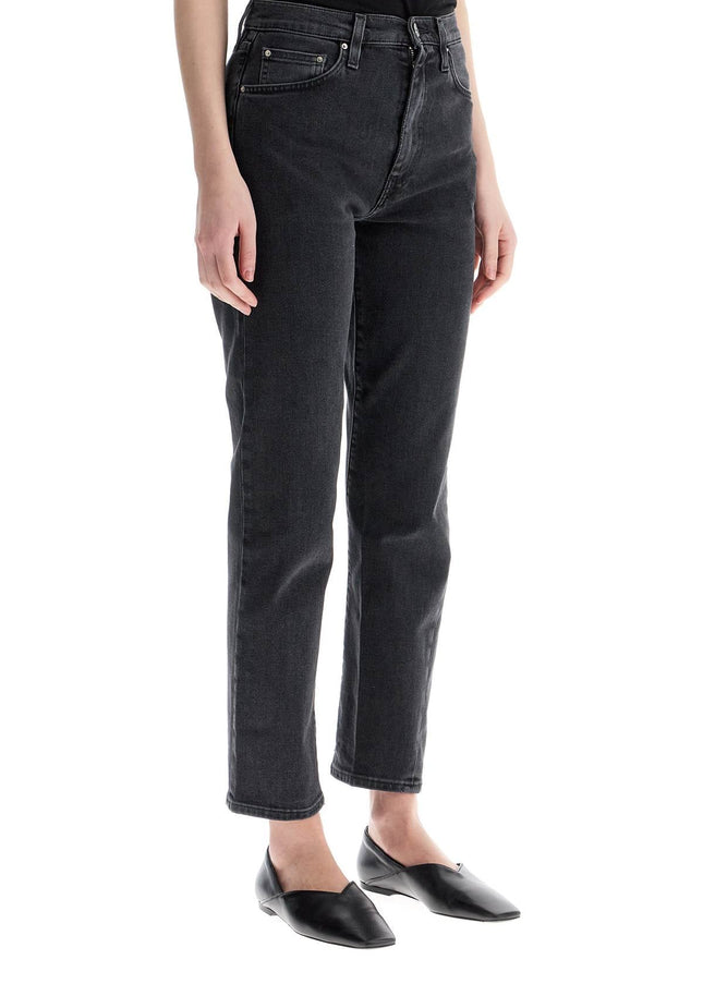 Toteme washed grey organic cotton jeans with twisted seams