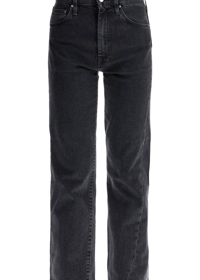 Toteme washed grey organic cotton jeans with twisted seams