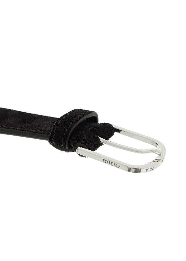 Toteme wide suede leather belt with large buckle