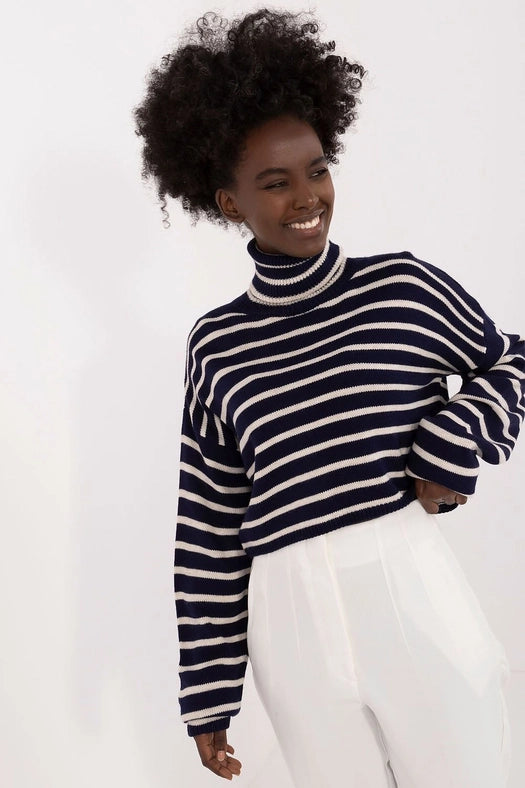 Turtleneck Badu Top Navy Blue