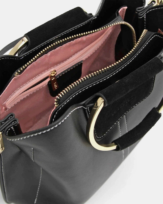 Twilight Leather Cross-Body Bag - BLack