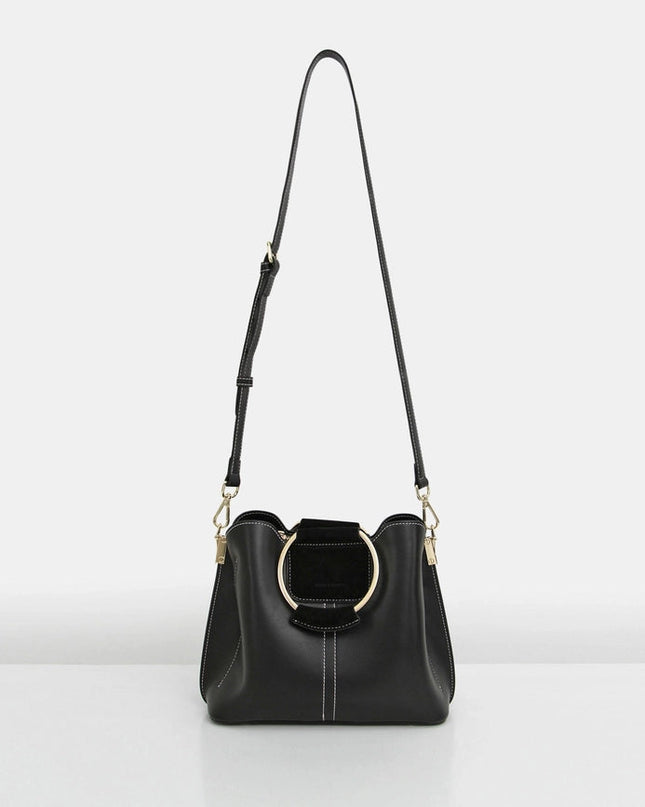 Twilight Leather Cross-Body Bag - BLack