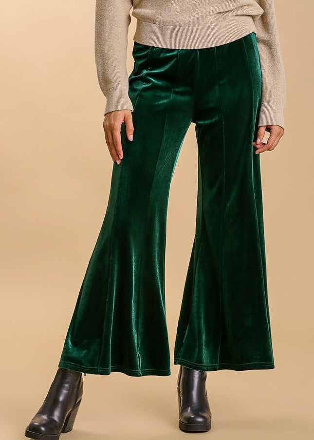 Umgee High Rise Elastic Waist Flare Pants