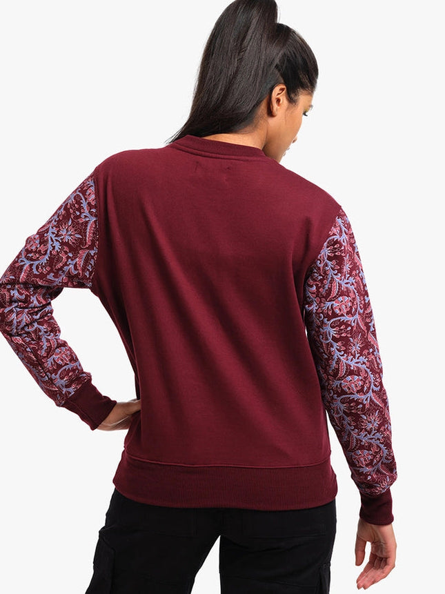 Unisex Printed Crewneck Sweatshirt - Maroon-Clothing Sweatshirts-Pali-Urbanheer