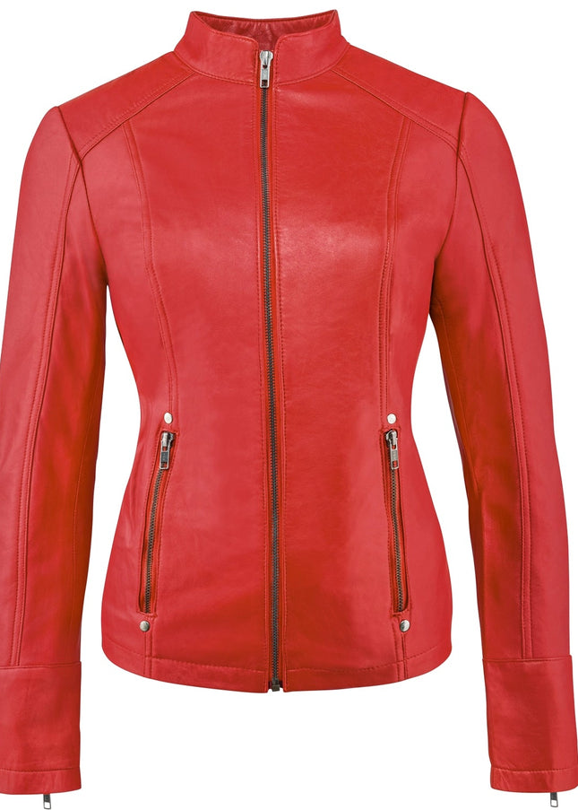 Urban 5884 Rt Rood - Ladies Leather Jacket Sheep-Urban 5884-Red-XS-Urbanheer