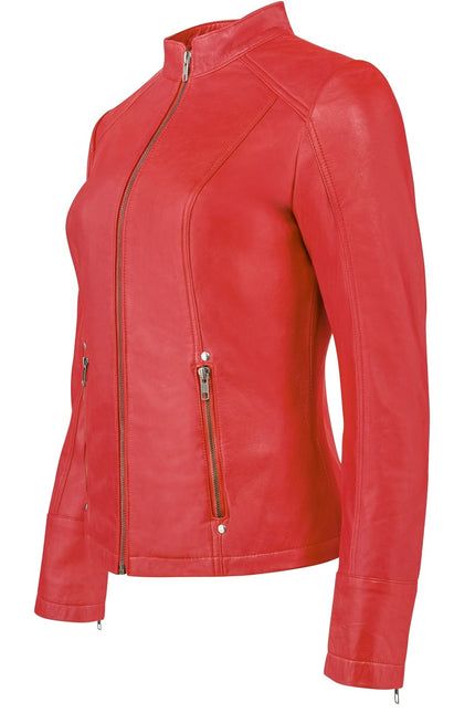 Urban 5884 Rt Rood - Ladies Leather Jacket Sheep-Urban 5884-Urbanheer