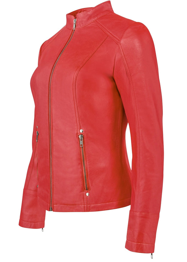 Urban 5884 Rt Rood - Ladies Leather Jacket Sheep-Urban 5884-Urbanheer