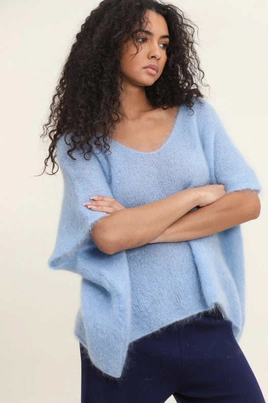 V-Neck Poncho Sweater