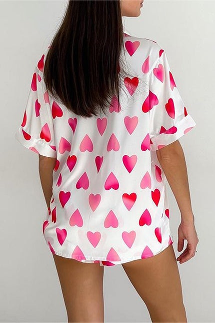 Valentine's Day Love Pajamas Shorts Two-Piece Loungewear Set