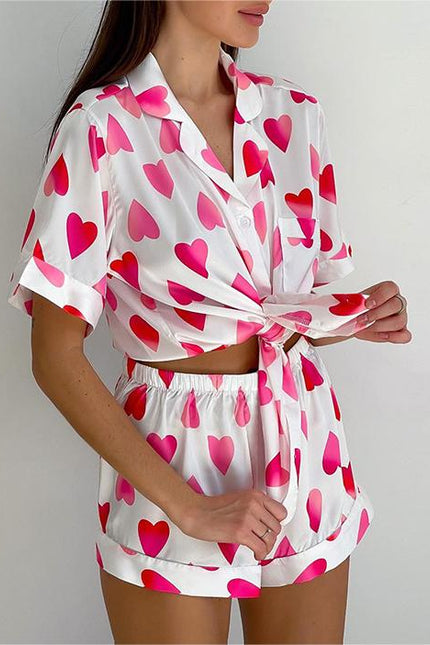 Valentine's Day Love Pajamas Shorts Two-Piece Loungewear Set