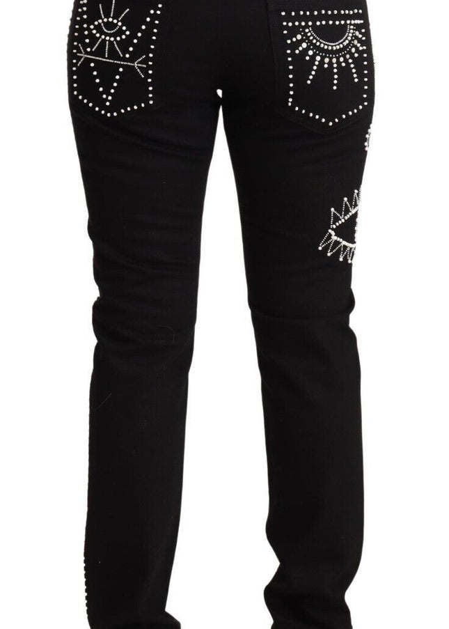 Valentino Embellished Black Mid-Waist Denim