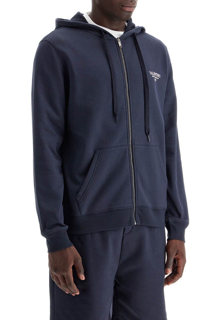 Valentino GARAVANI "full zip sweatshirt with logo print - Blue