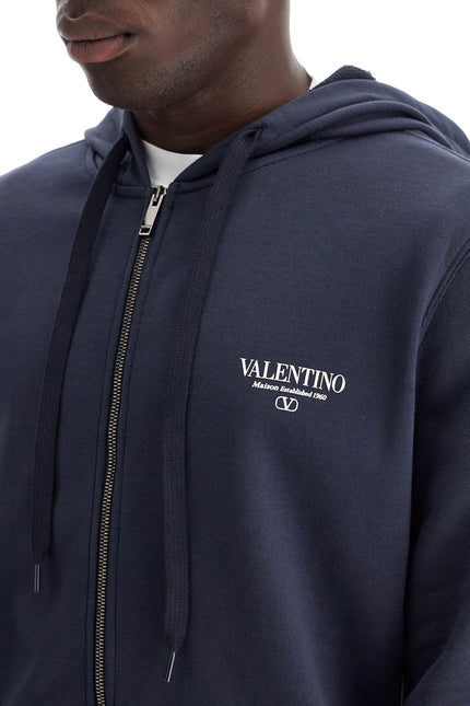 Valentino GARAVANI "full zip sweatshirt with logo print - Blue