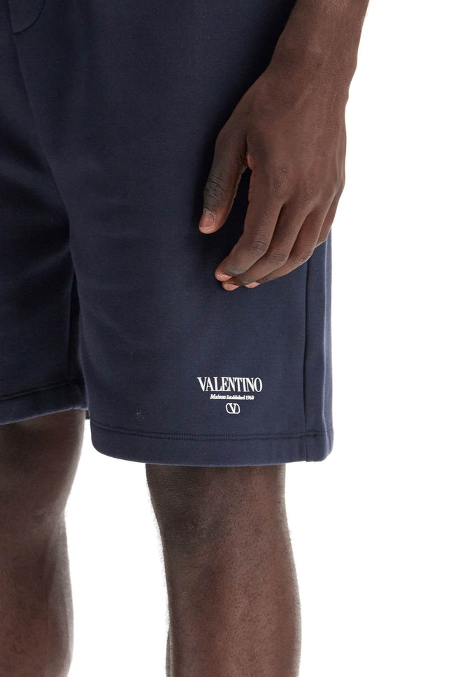 Valentino GARAVANI logo print jogger bermuda shorts with - Blue