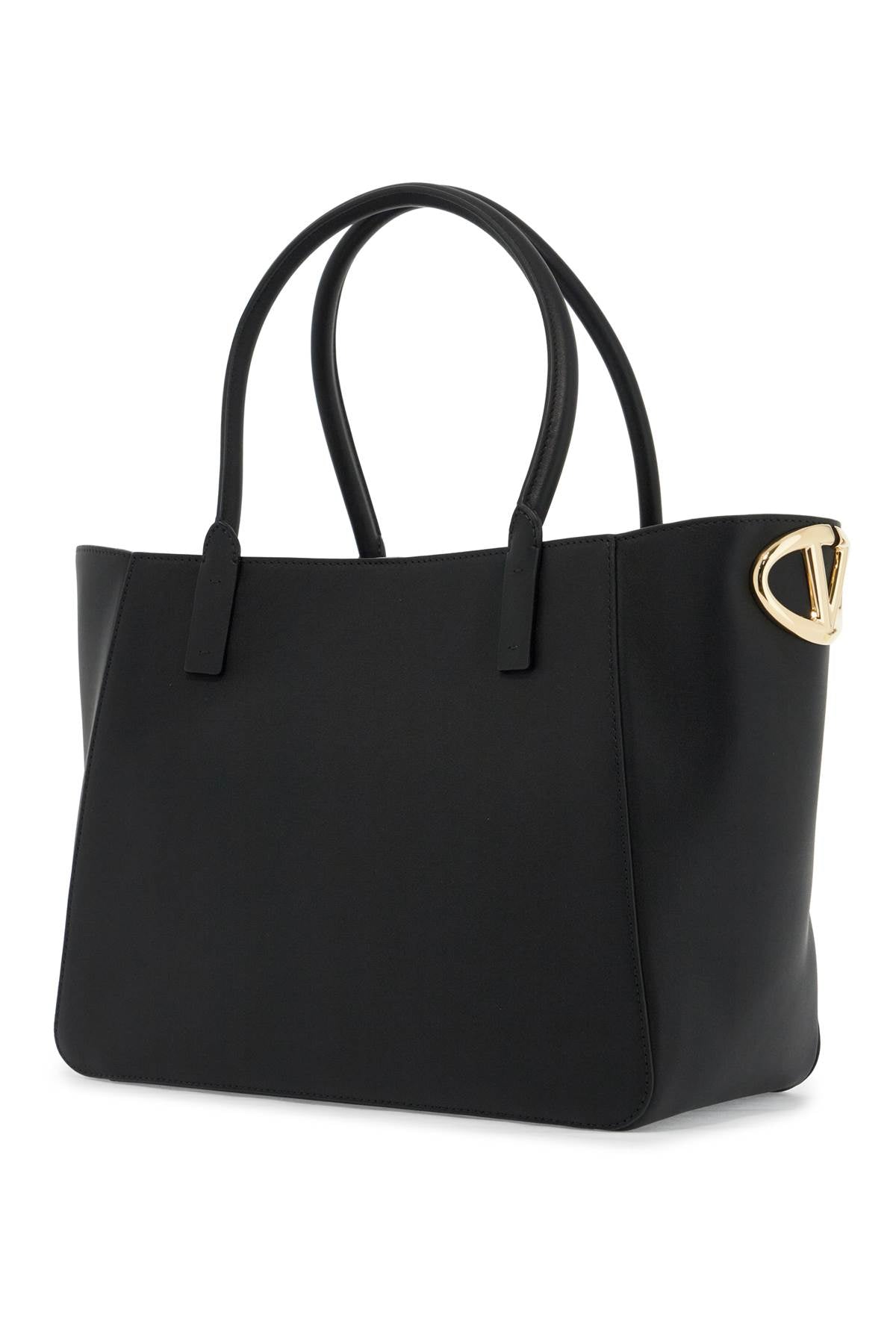 Valentino GARAVANI nappa calfskin vlogo side tote bag - Black