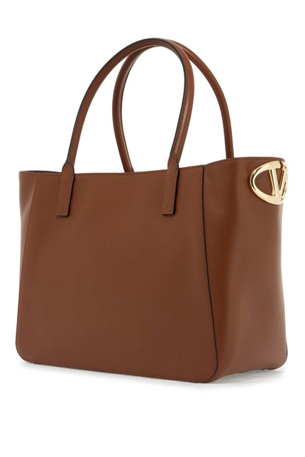 Valentino GARAVANI nappa calfskin vlogo side tote bag - Brown