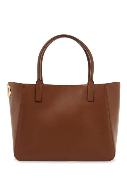 Valentino GARAVANI nappa calfskin vlogo side tote bag - Brown